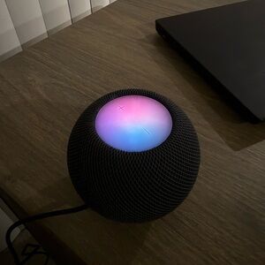 Apple HomePod mini - Black with Pink and Blue Top Light
